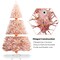 Costway 6ft/7ft Pink Christmas Tree Hinged Full Fir Tree Metal Season
